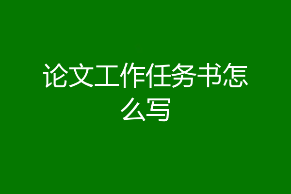 论文工作任务书怎么写