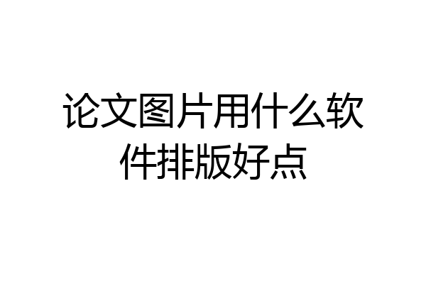 论文图片用什么软件排版好点