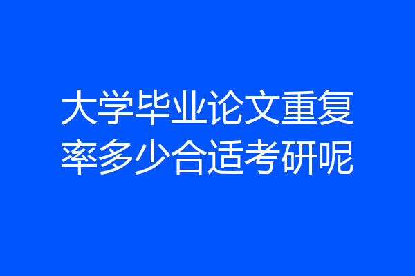 大学毕业论文重复率多少合适考研呢