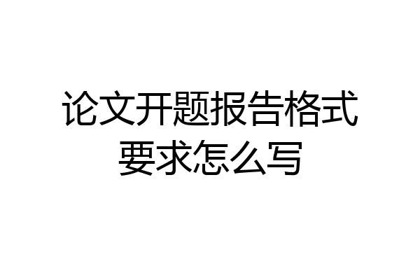论文开题报告格式要求怎么写
