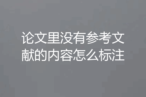 论文里没有参考文献的内容怎么标注