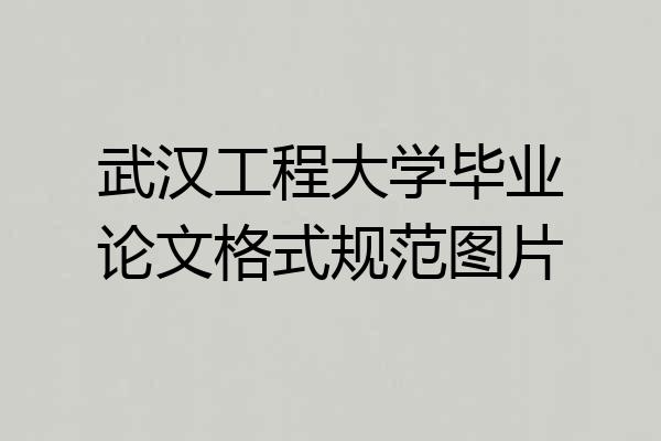 武汉工程大学毕业论文格式规范图片