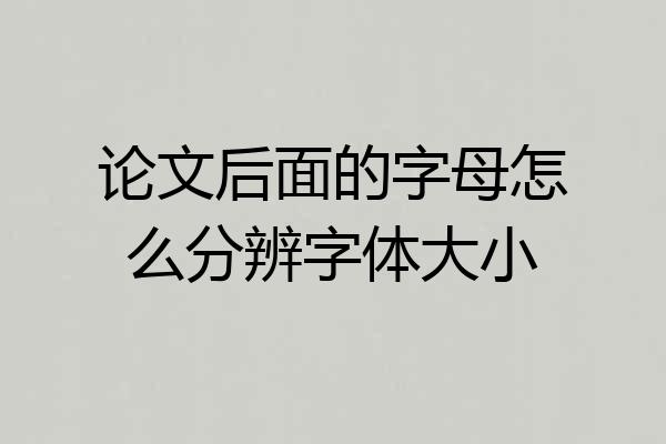 论文后面的字母怎么分辨字体大小