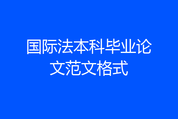 国际法本科毕业论文范文格式