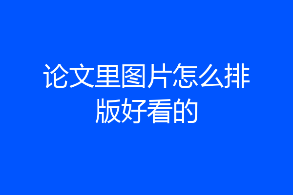 论文里图片怎么排版好看的