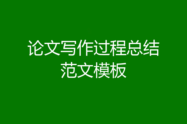论文写作过程总结范文模板