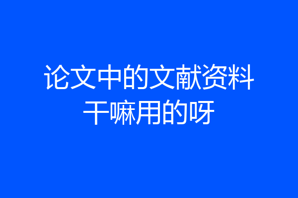 论文中的文献资料干嘛用的呀
