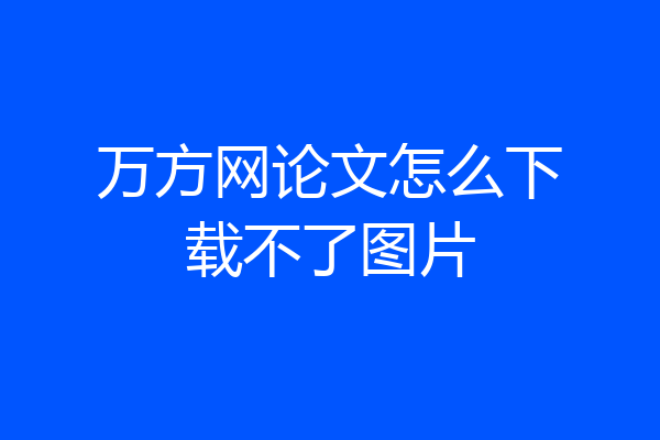 万方网论文怎么下载不了图片