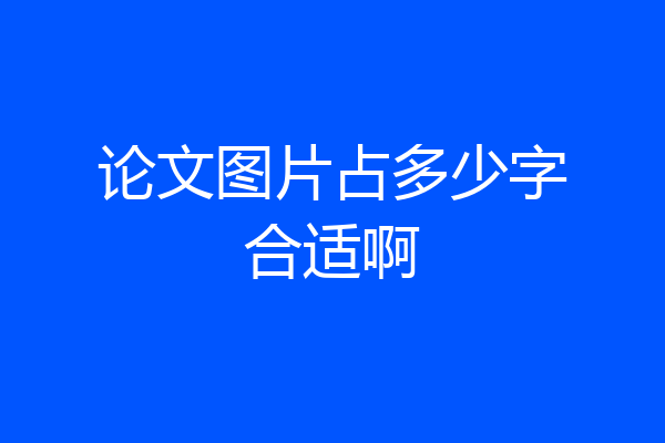 论文图片占多少字合适啊