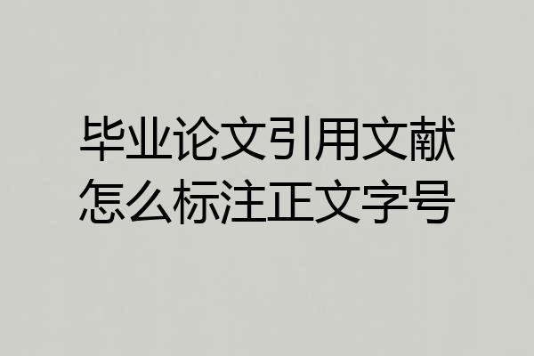 毕业论文引用文献怎么标注正文字号