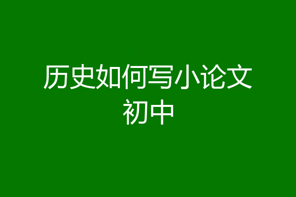 历史如何写小论文初中