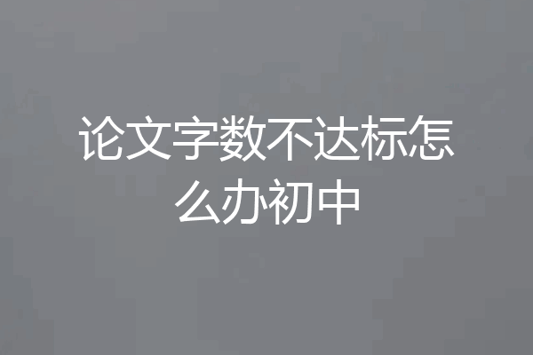 论文字数不达标怎么办初中