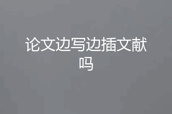 论文边写边插文献吗