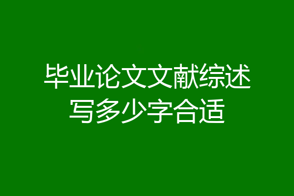 毕业论文文献综述写多少字合适