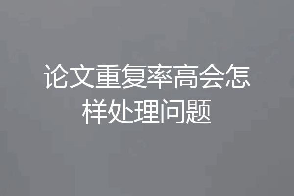 论文重复率高会怎样处理问题