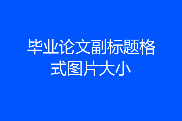 毕业论文副标题格式图片大小