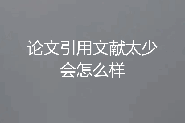 论文引用文献太少会怎么样