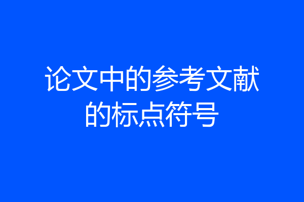 论文中的参考文献的标点符号