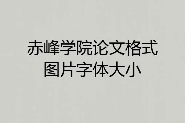 赤峰学院论文格式图片字体大小