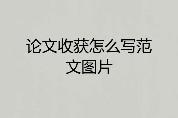 论文收获怎么写范文图片