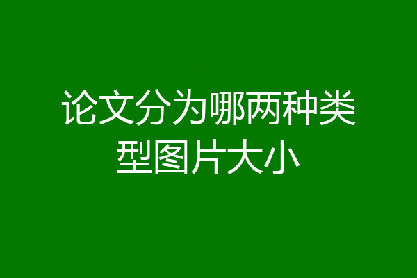 论文分为哪两种类型图片大小