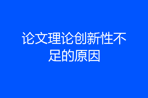 论文理论创新性不足的原因