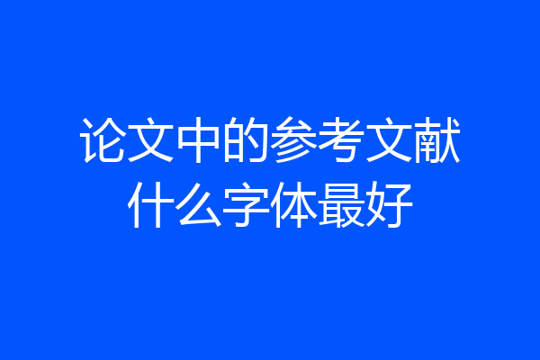 论文中的参考文献什么字体最好