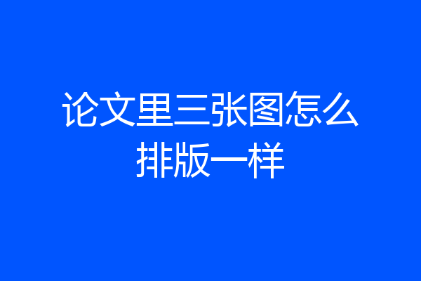 论文里三张图怎么排版一样