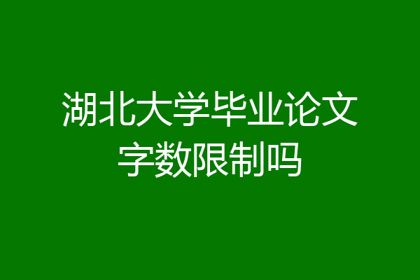 湖北大学毕业论文字数限制吗