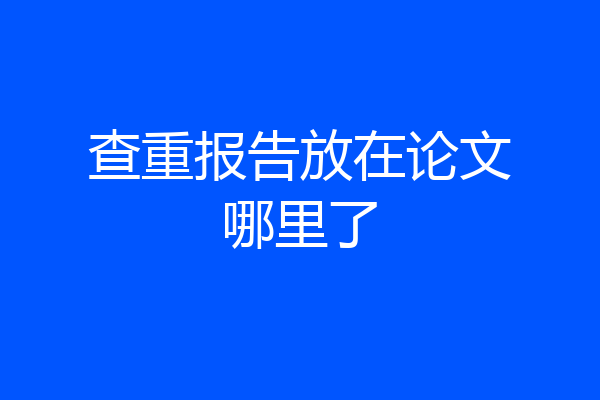 查重报告放在论文哪里了