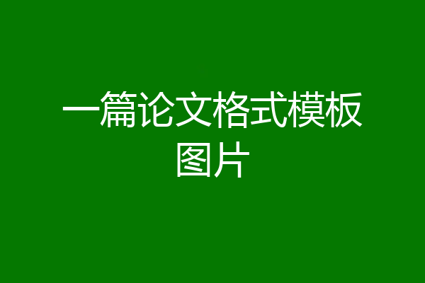 一篇论文格式模板图片