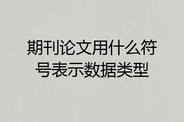 期刊论文用什么符号表示数据类型