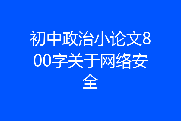 初中政治小论文800字关于网络安全