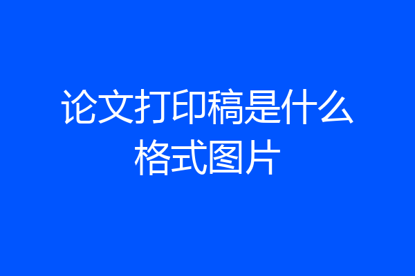 论文打印稿是什么格式图片