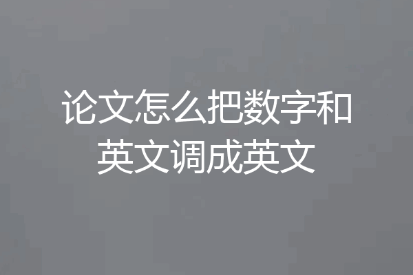 论文怎么把数字和英文调成英文