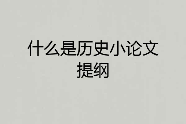 什么是历史小论文提纲