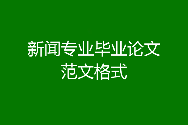 新闻专业毕业论文范文格式