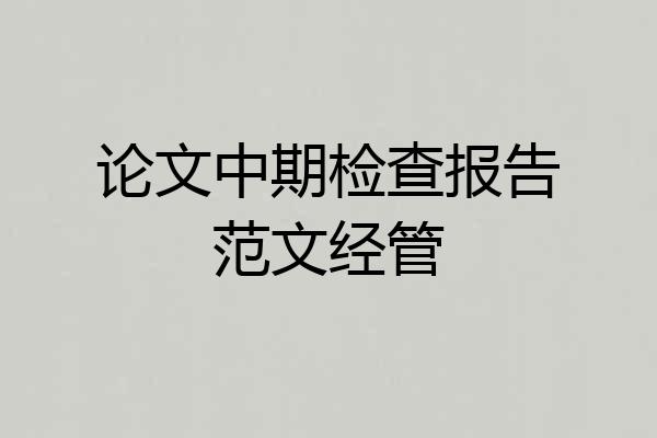 论文中期检查报告范文经管