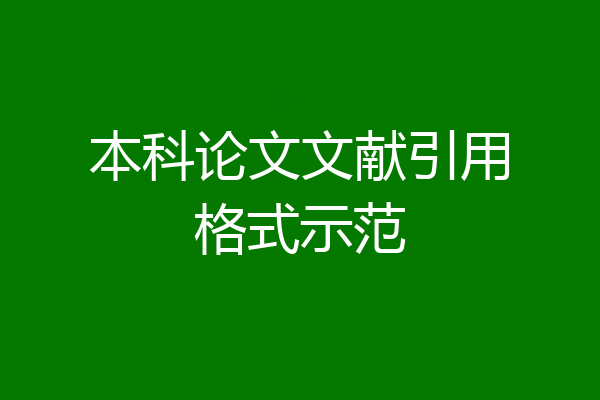 本科论文文献引用格式示范