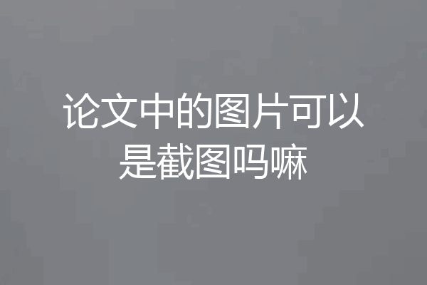 论文中的图片可以是截图吗嘛