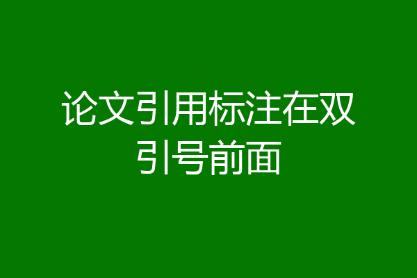 论文引用标注在双引号前面