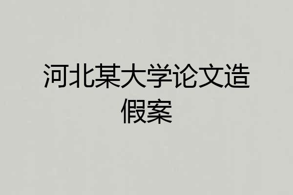 河北某大学论文造假案