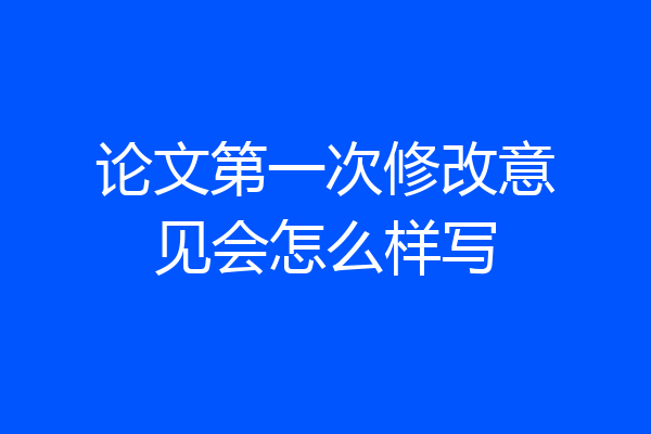 论文第一次修改意见会怎么样写