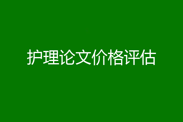 护理论文价格评估