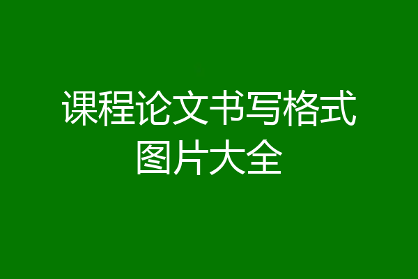 课程论文书写格式图片大全