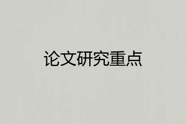 论文研究重点