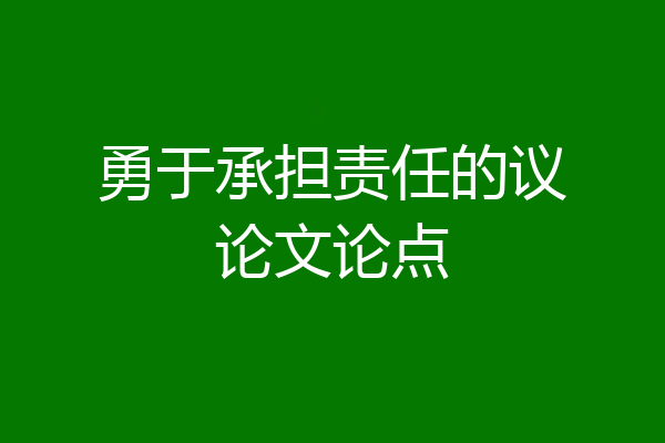 勇于承担责任的议论文论点
