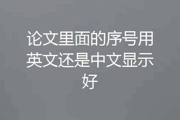 论文里面的序号用英文还是中文显示好