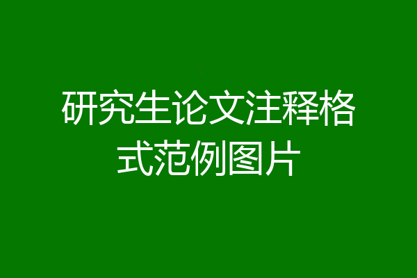研究生论文注释格式范例图片