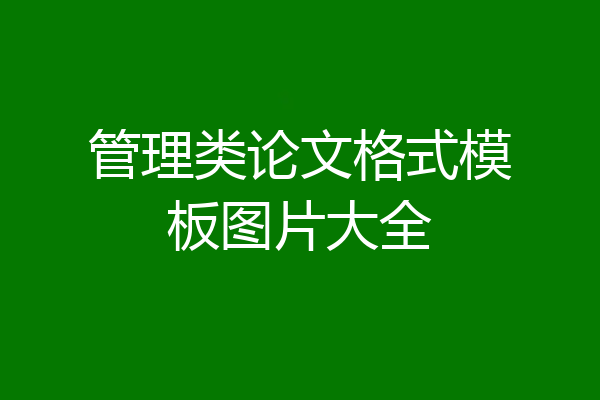 管理类论文格式模板图片大全